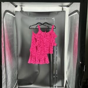 Pink Lace Mini Dress
